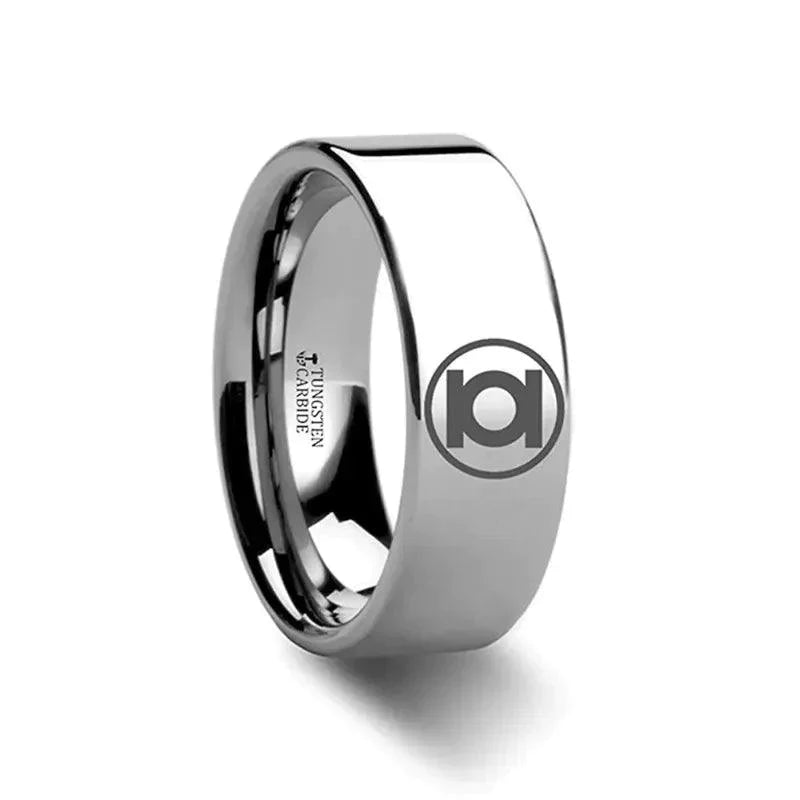 Thorsten Green Lantern Symbol Titanium Engraved Band - 6mm - 8mm