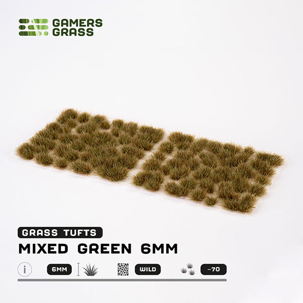 Gamers Grass Tufts: Mixed Green 6mm- Wild