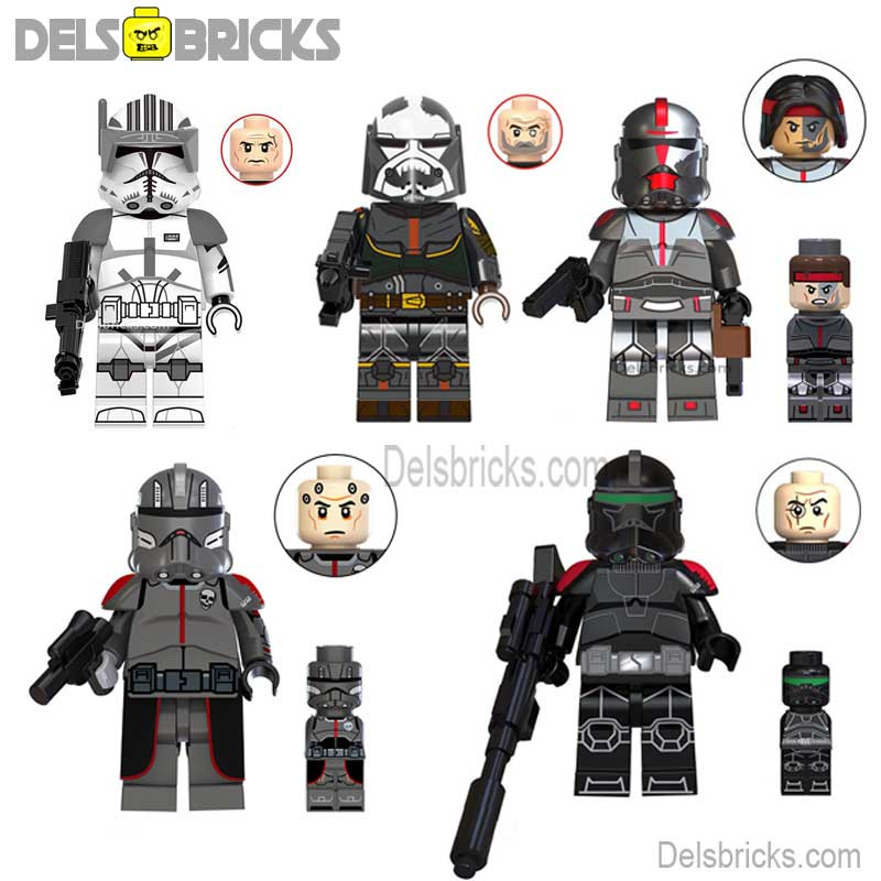 The bad Batch Set of 6 Lego Star Wars Minifigures custom toys (New)