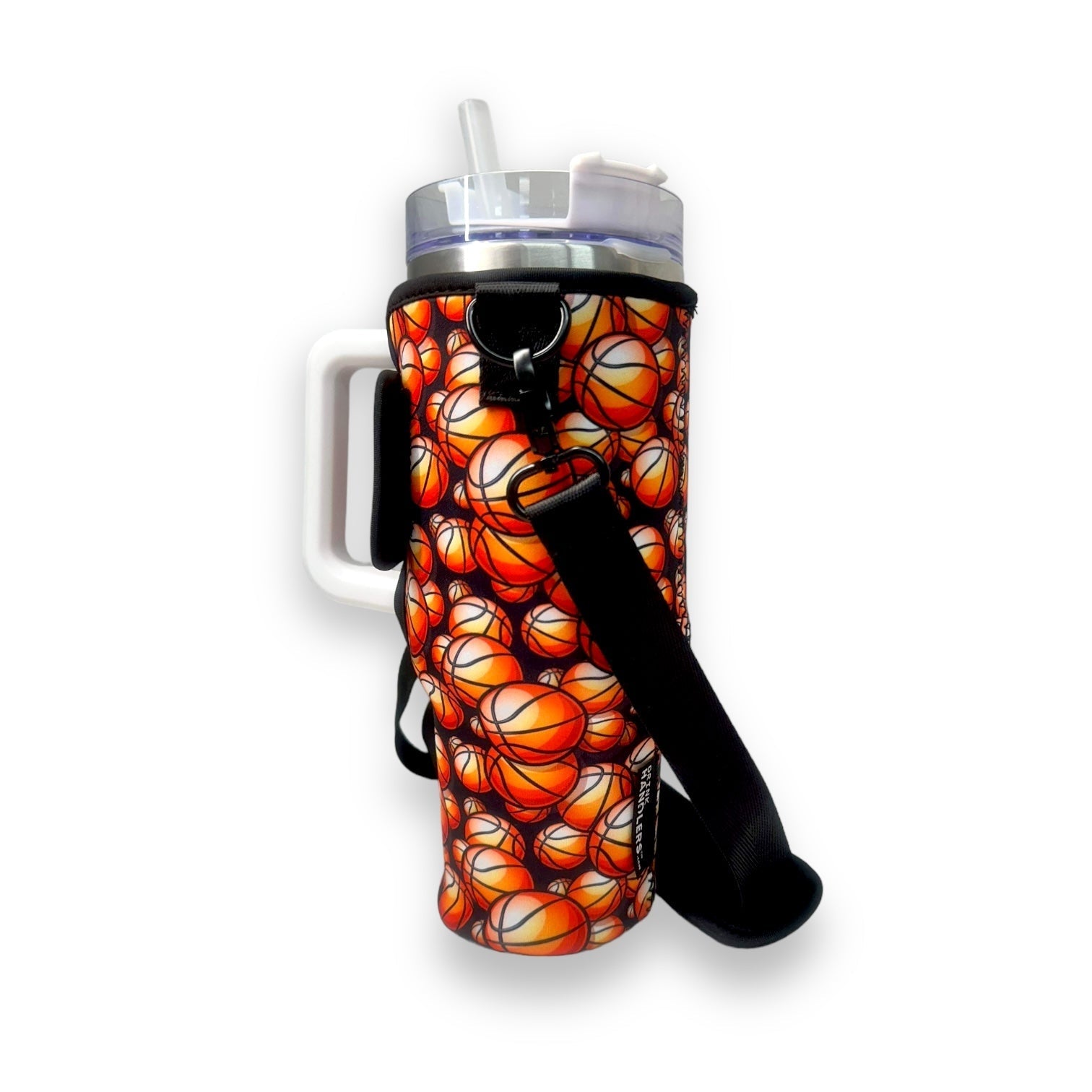 Basketball 40oz Tumbler With Handle Sleeve