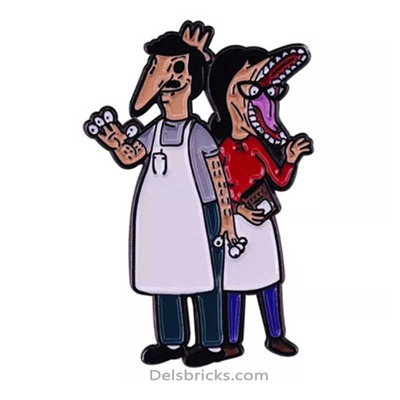 Beetlejuice Bobs Burgers mashup Enamel Pins  small, durable, high quality accessories