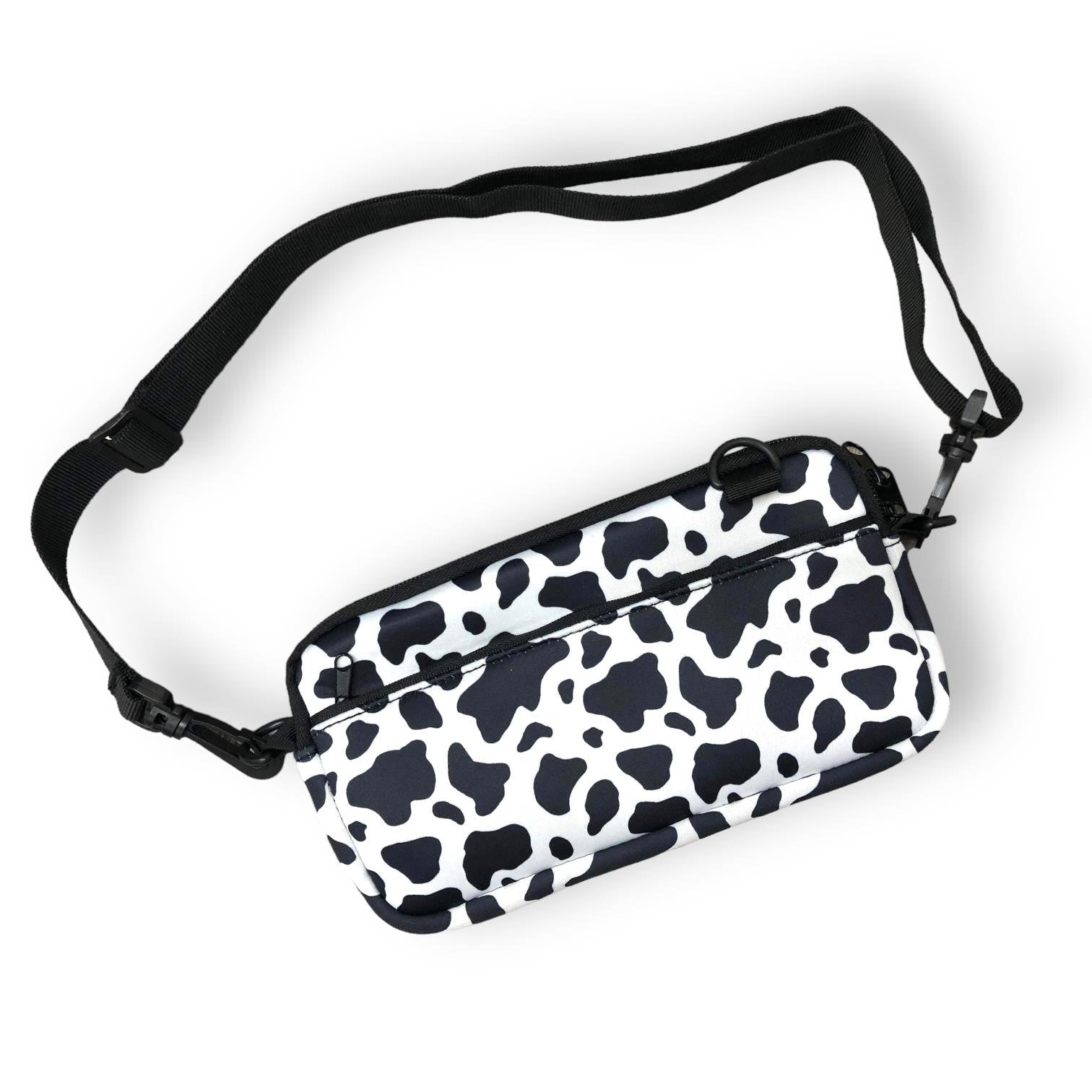 Black and White Cow Print Cross Body Purse