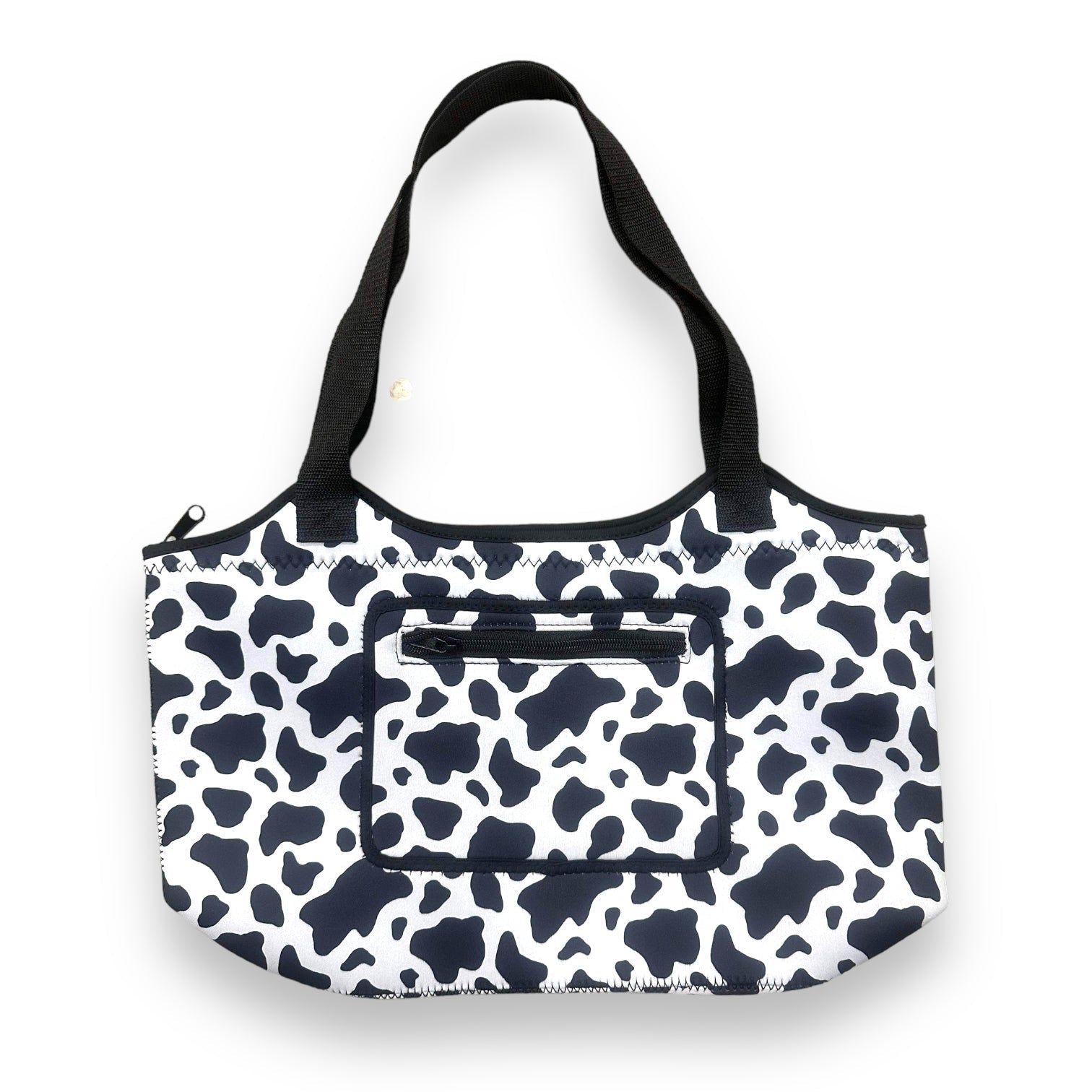 Black and White Cow Print Neoprene Tote