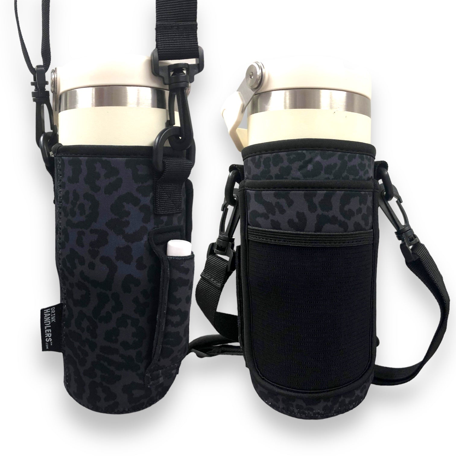 Black Leopard 30-40oz Tumbler Handler™  With Carrying Strap