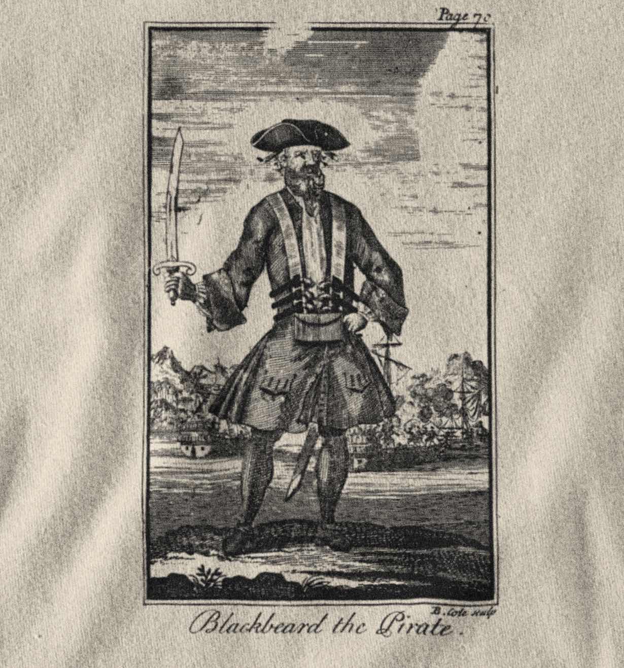 Blackbeard Pirate Woodcut Shirt