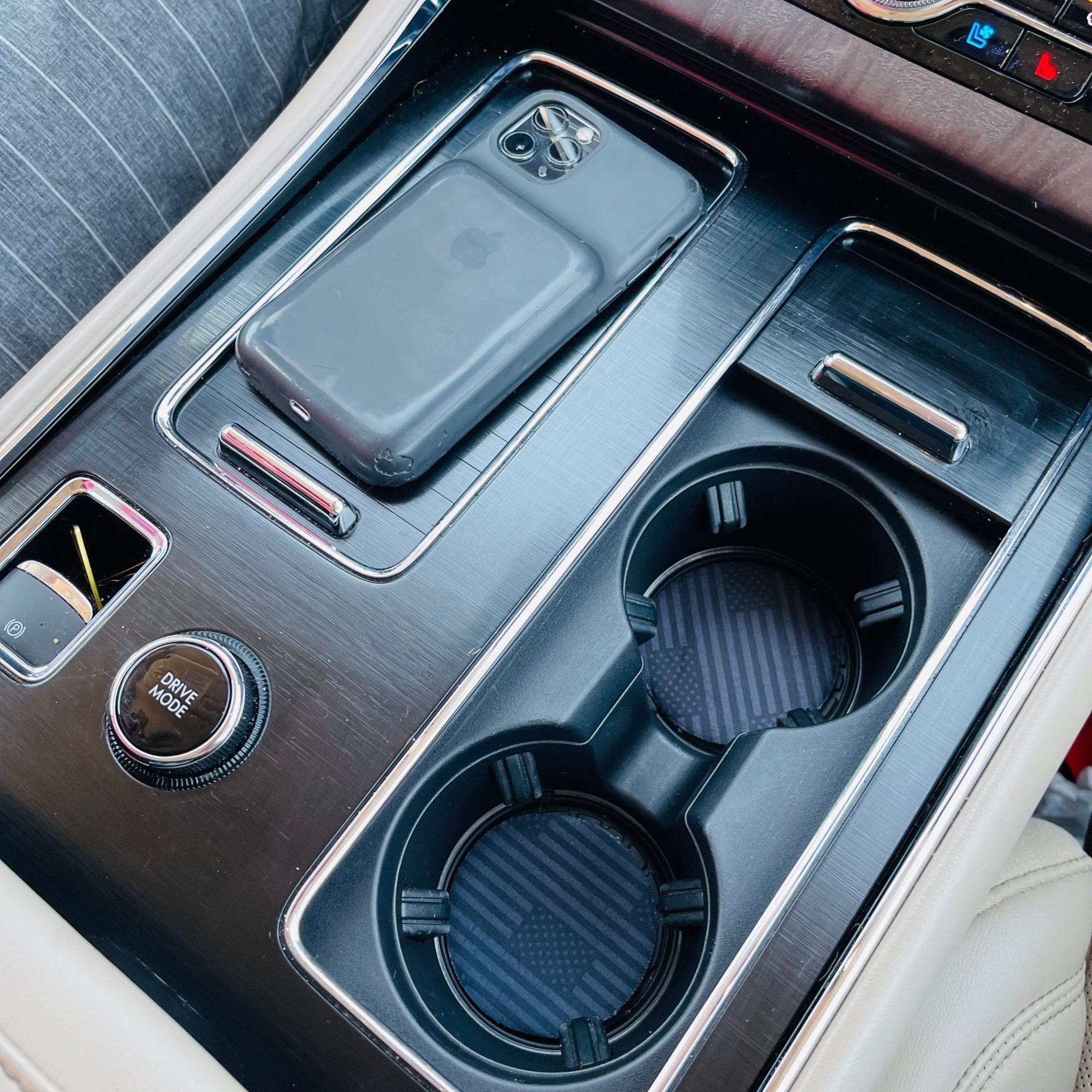 Blacked Out USA Flag Neoprene Car Coasters