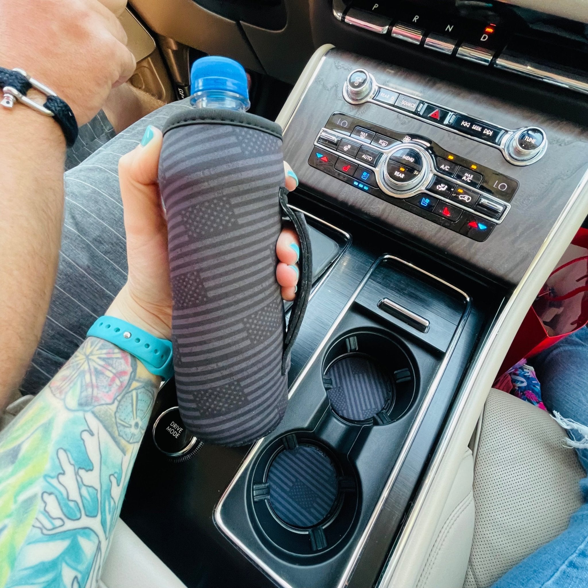 Blacked Out USA Flag Neoprene Car Coasters