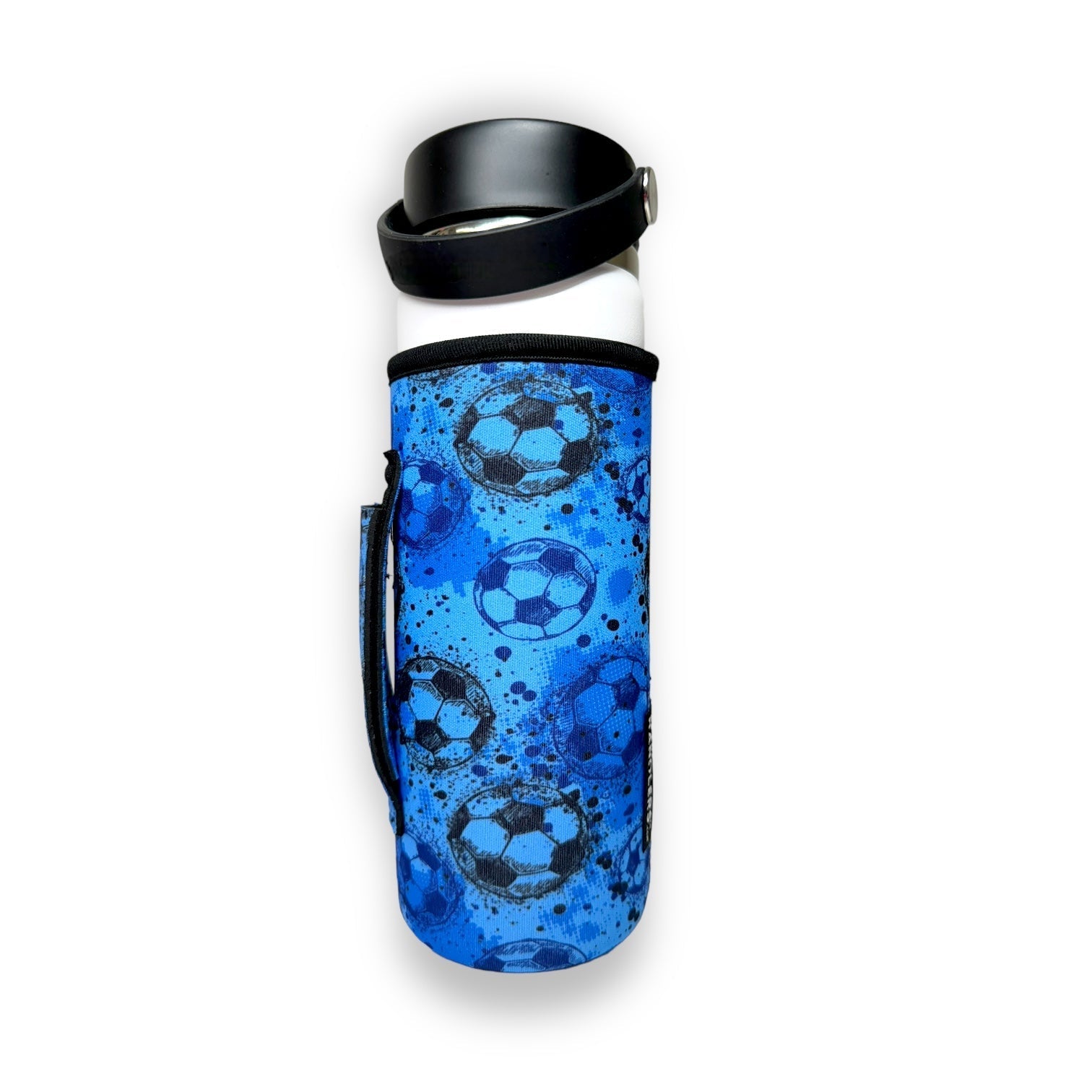 Blue Soccer 16-24oz Soda & Water Bottle / Tallboy Can Handler™