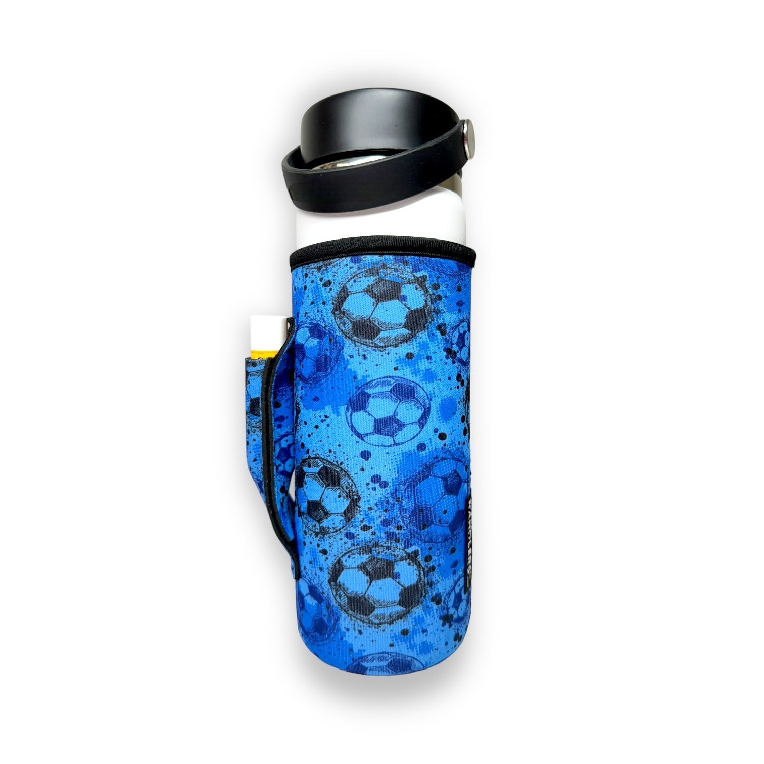 Blue Soccer 16-24oz Soda & Water Bottle / Tallboy Can Handler™