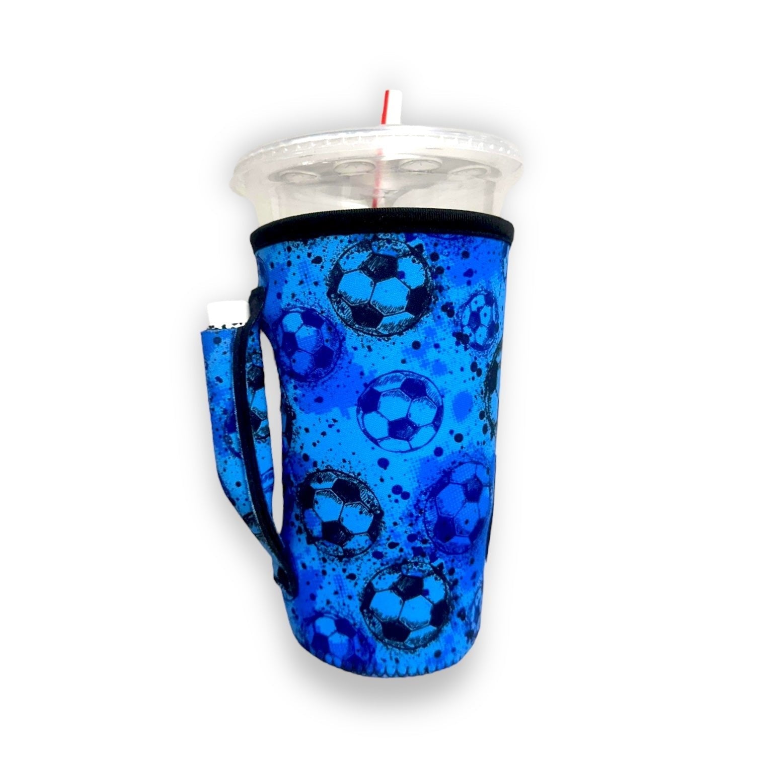 Blue Soccer 20oz Large Coffee / Tea / Tumbler Handler™