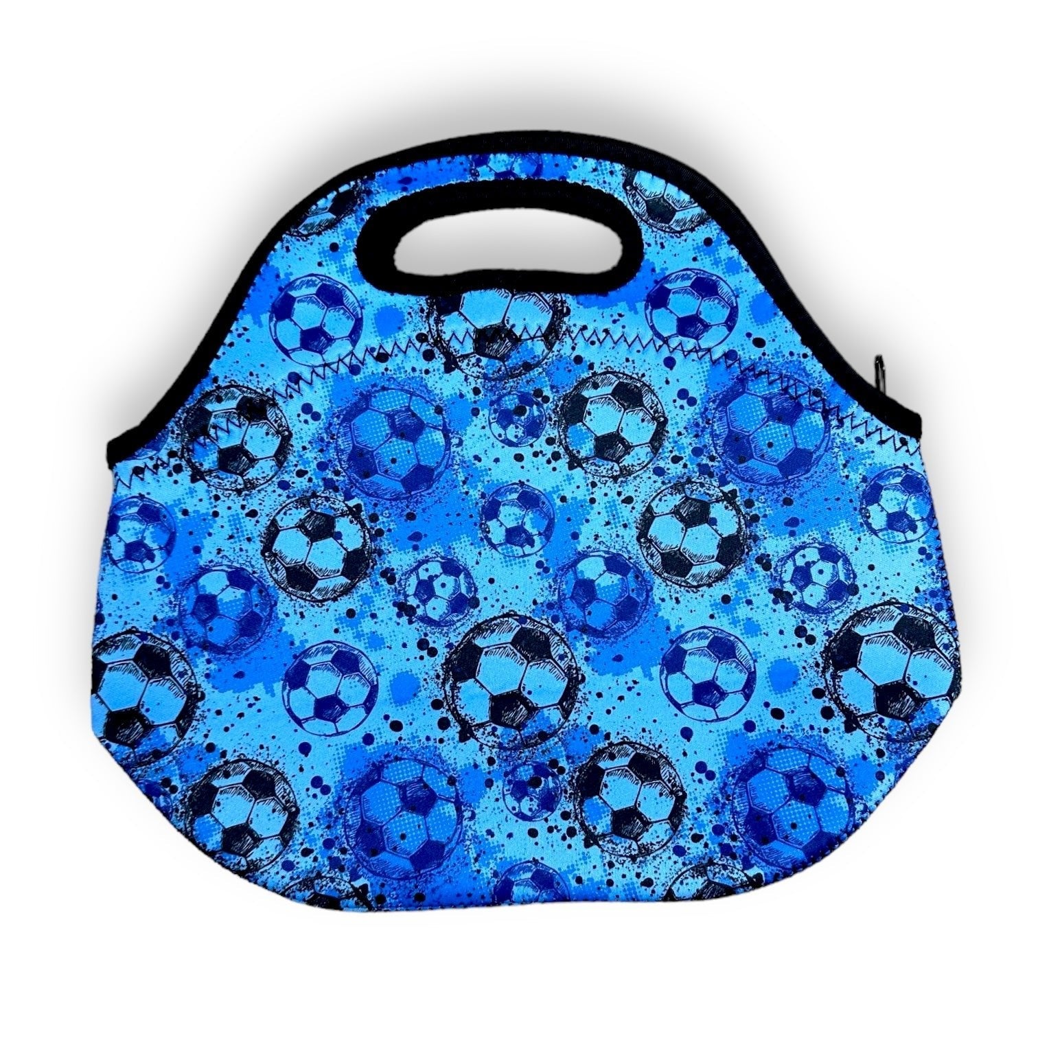 Blue Soccer Lunch Bag Tote