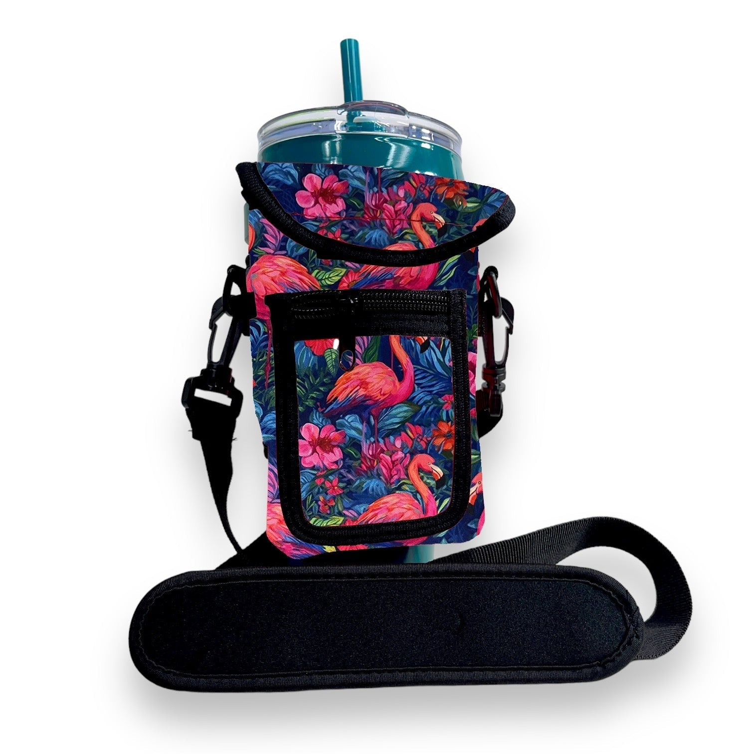 Bright Flamingo Wrap Around Drink Pocket