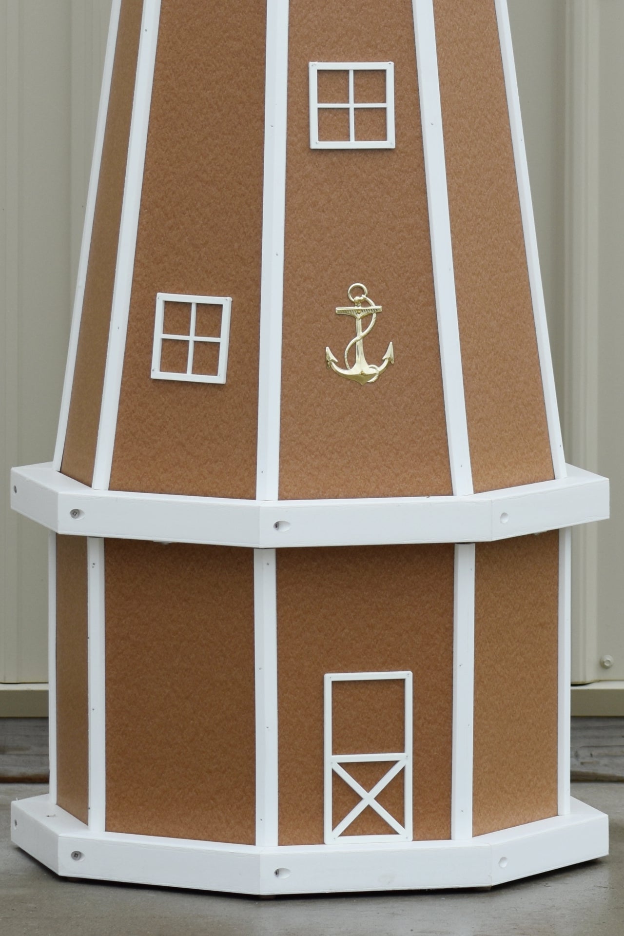 5 ft. Octagon Solar and Electric Powered Poly Lighthouses Carmel with White trim