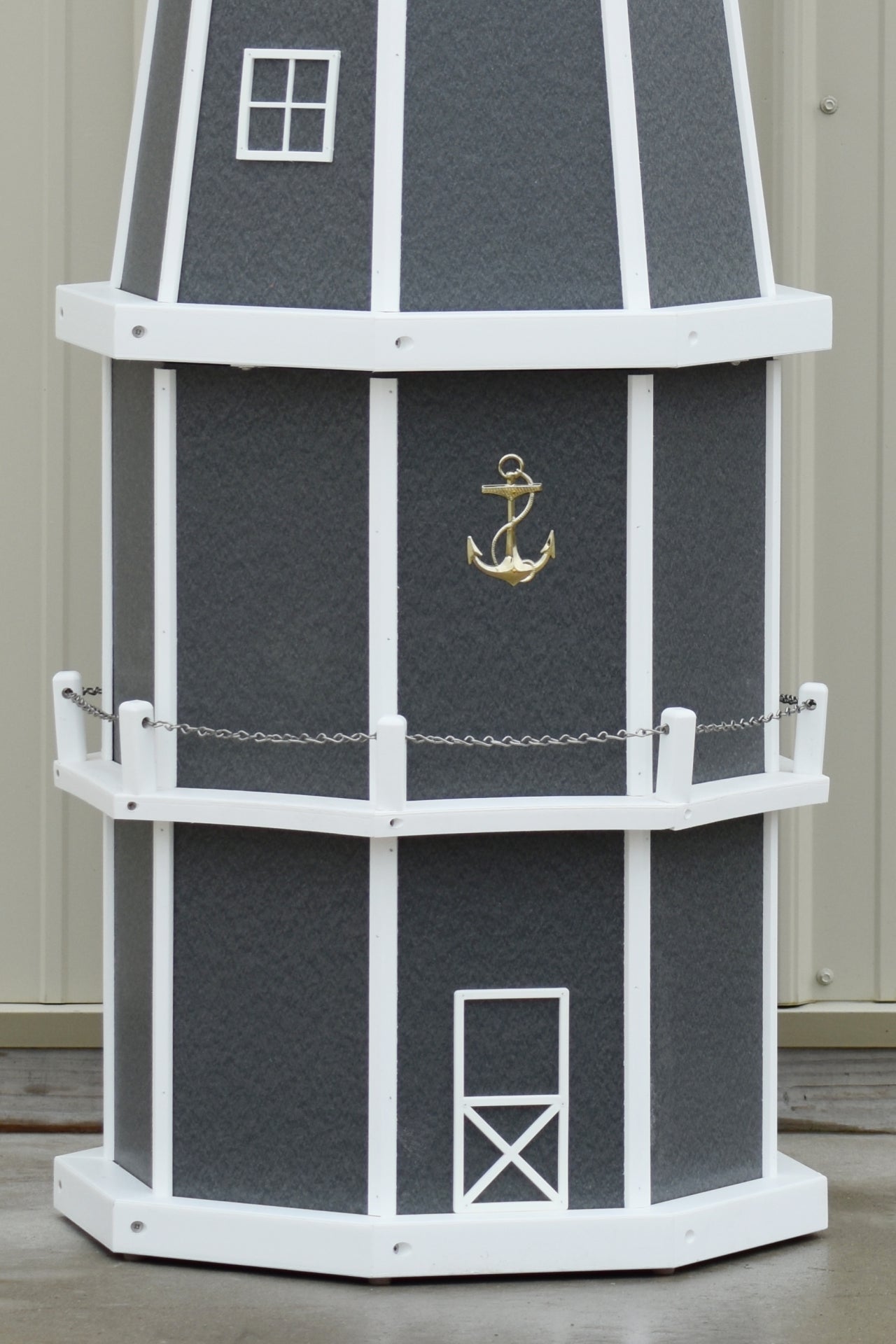 6 ft. Octagon Solar and Electric Powered Poly Lighthouses Gray and White