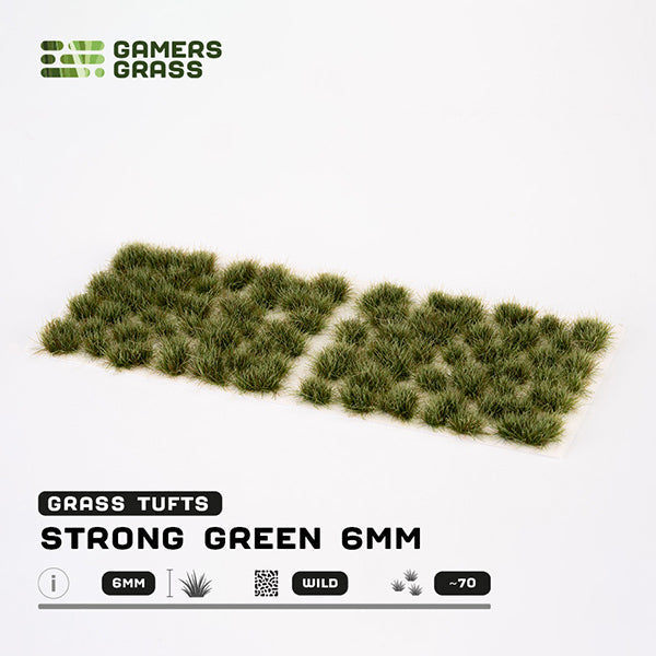 Gamers Grass Tufts: Strong Green 6mm - Wild