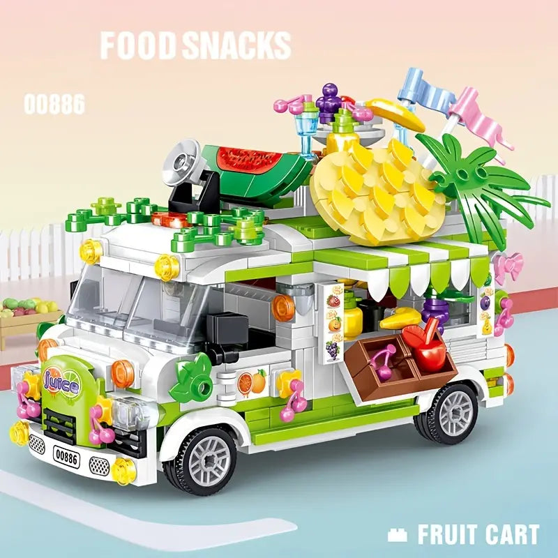 Fruit Cart Food Truck Building Block toys Minifigures Food Trucks Fun for All over 500 Pieces