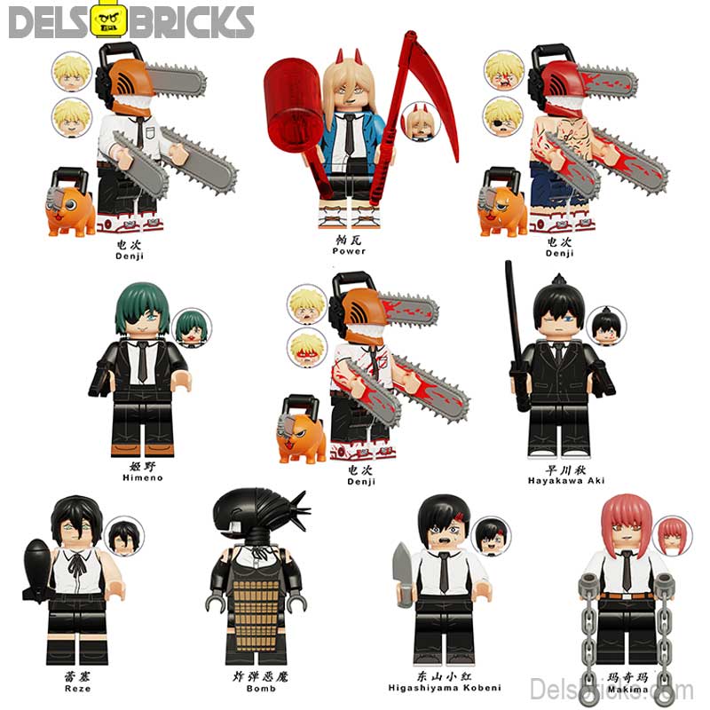 Chainsaw Man Anime Set of 10 Lego Minifigures