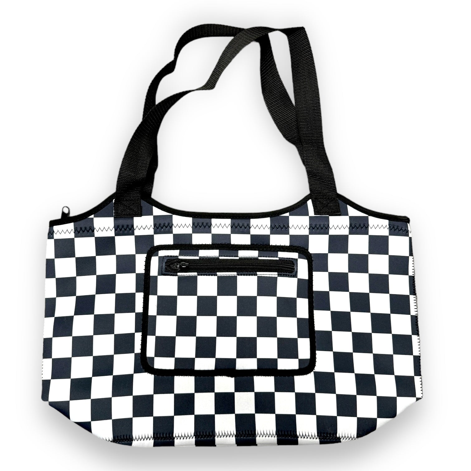 Checkerboard Print Neoprene Tote