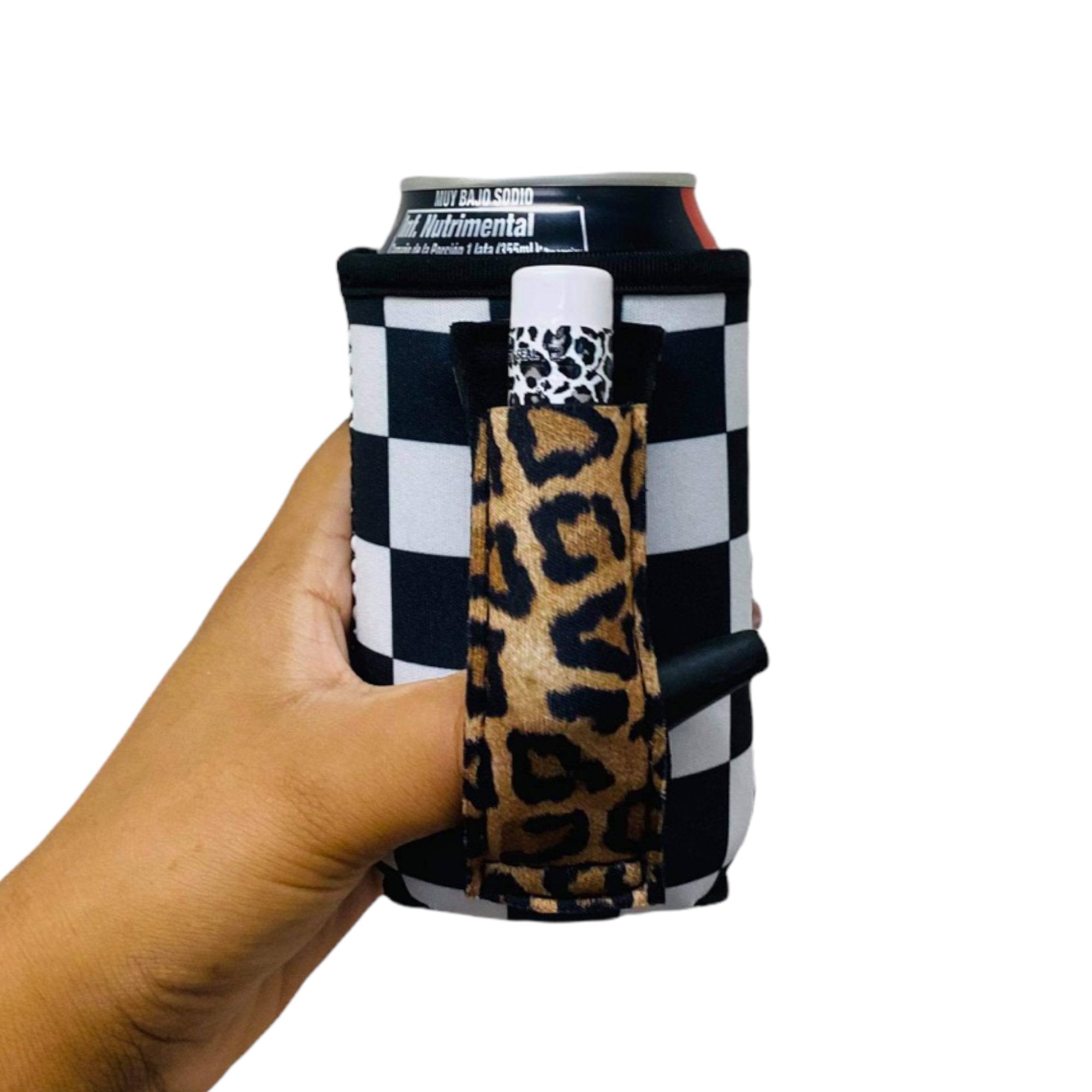 Checkerboard w/ Leopard 12oz Regular Can Handler™