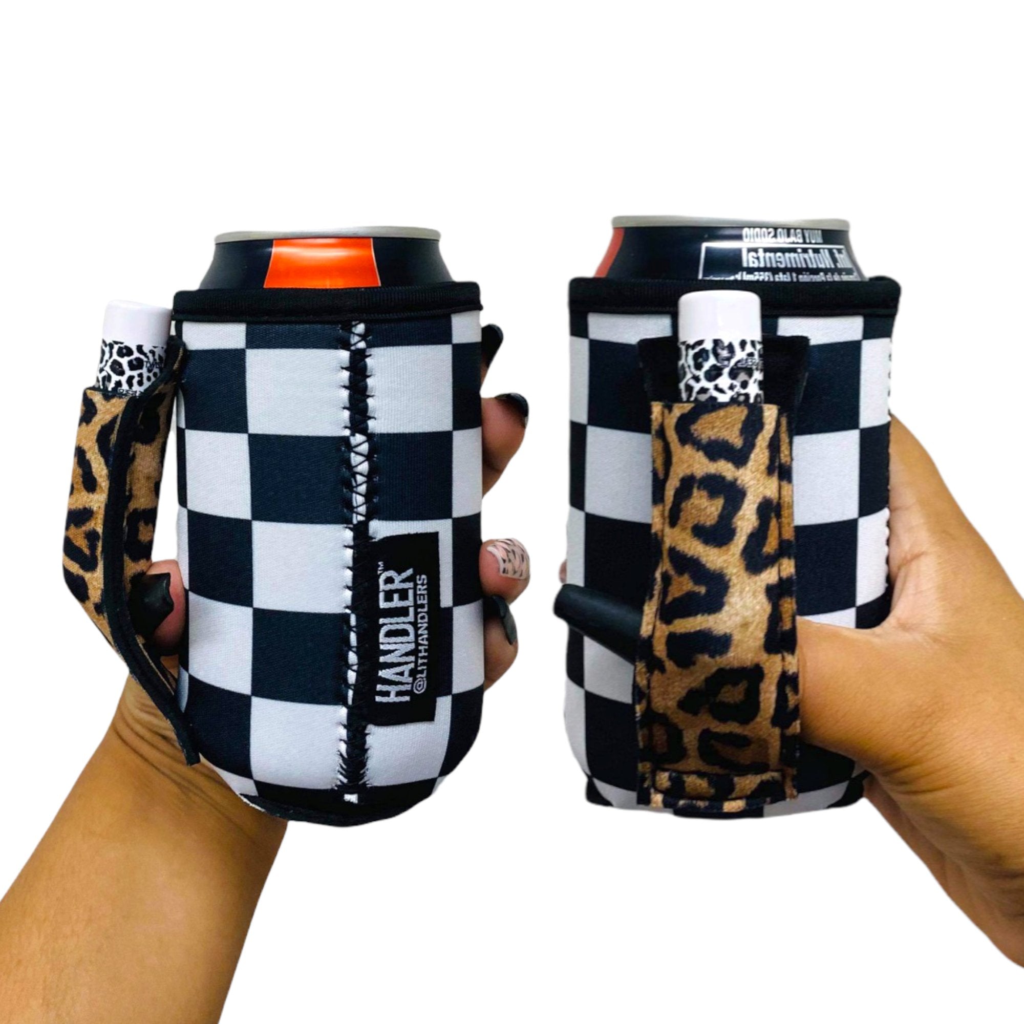 Checkerboard w/ Leopard 12oz Regular Can Handler™