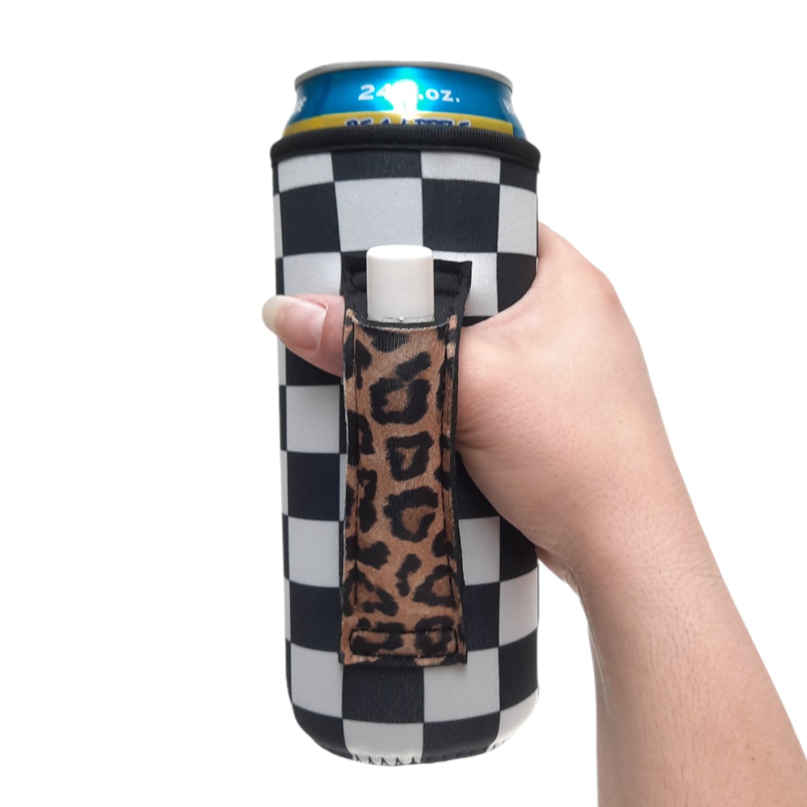 Checkerboard w/ Leopard Water Bottle Handler™