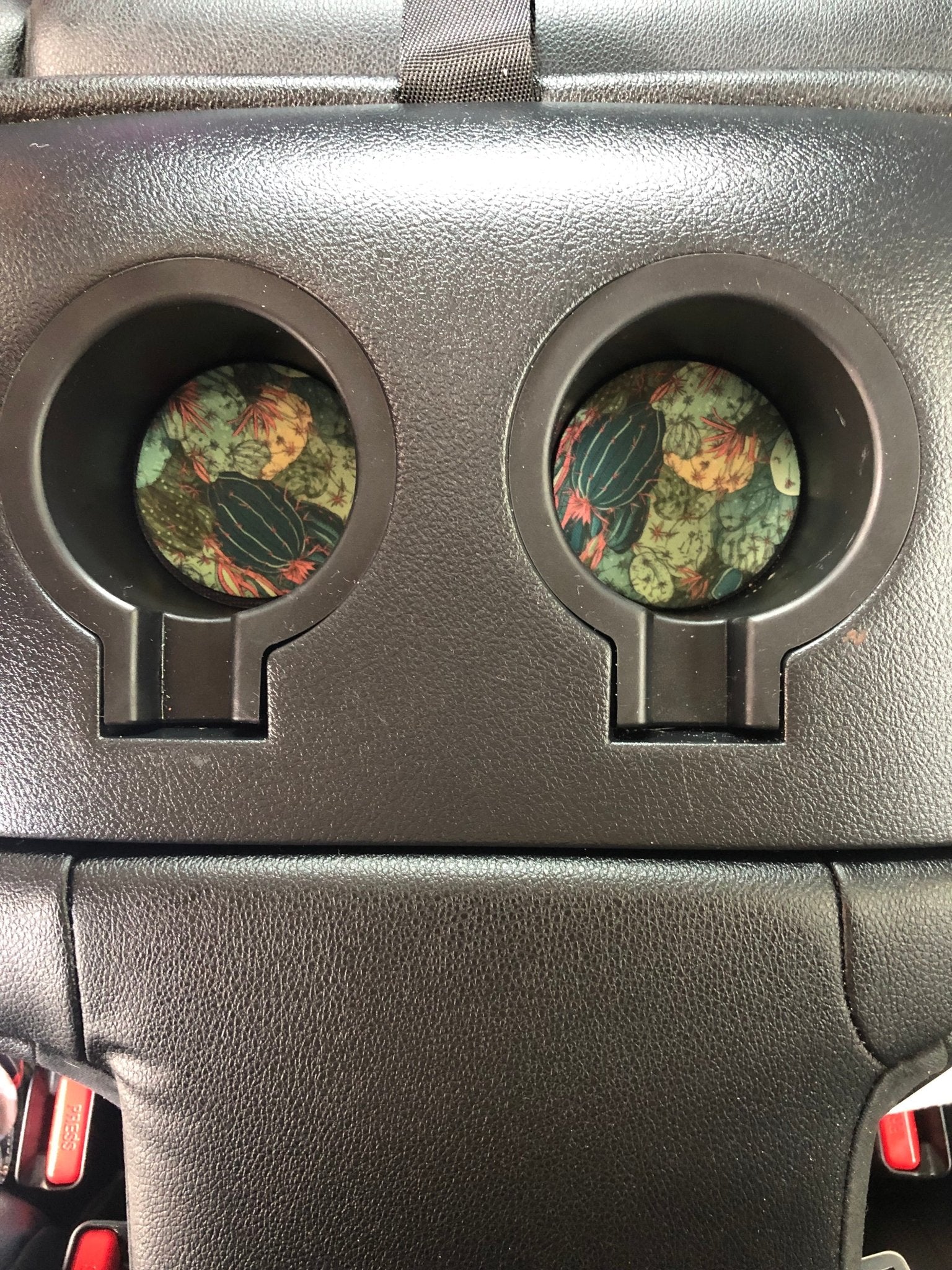 Coral Cactus Neoprene Car Coasters