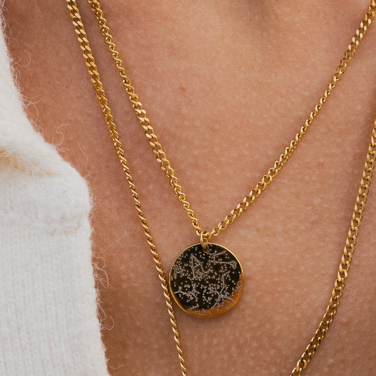 Custom Star Map Coin Necklace