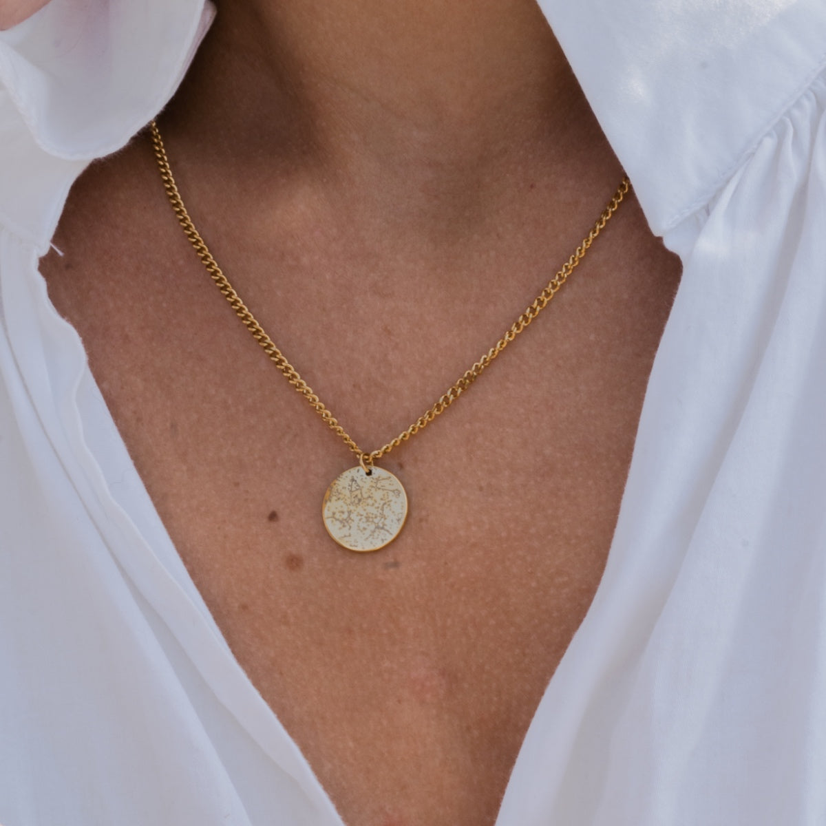 Custom Star Map Coin Necklace