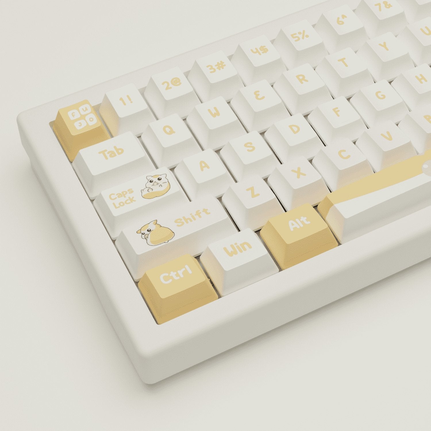 Cute Hamster Design Keycaps and Mechanical Keyboard