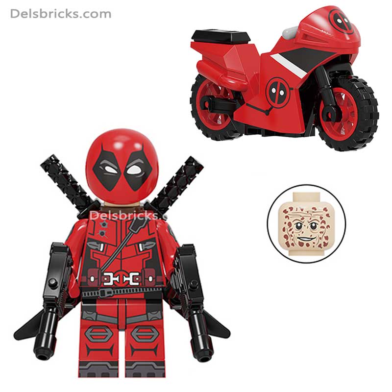 Deadpool with Motorcycle  Lego Minifigures