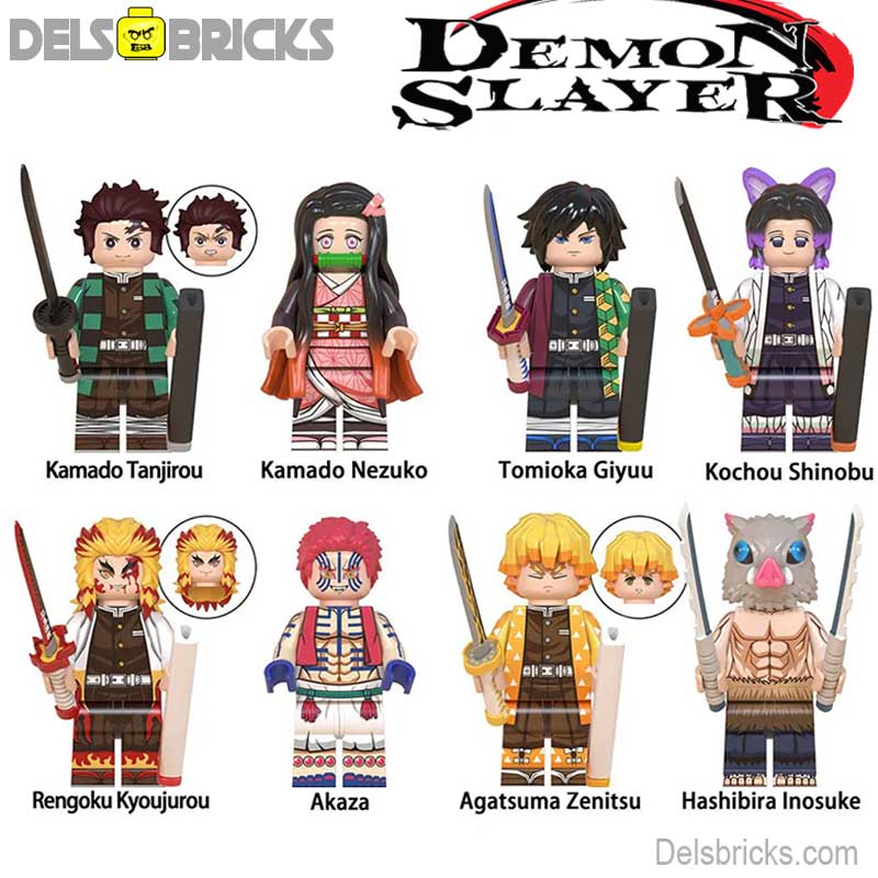 Demon Slayer Anime Set of 8 Lego compatible Minifigures