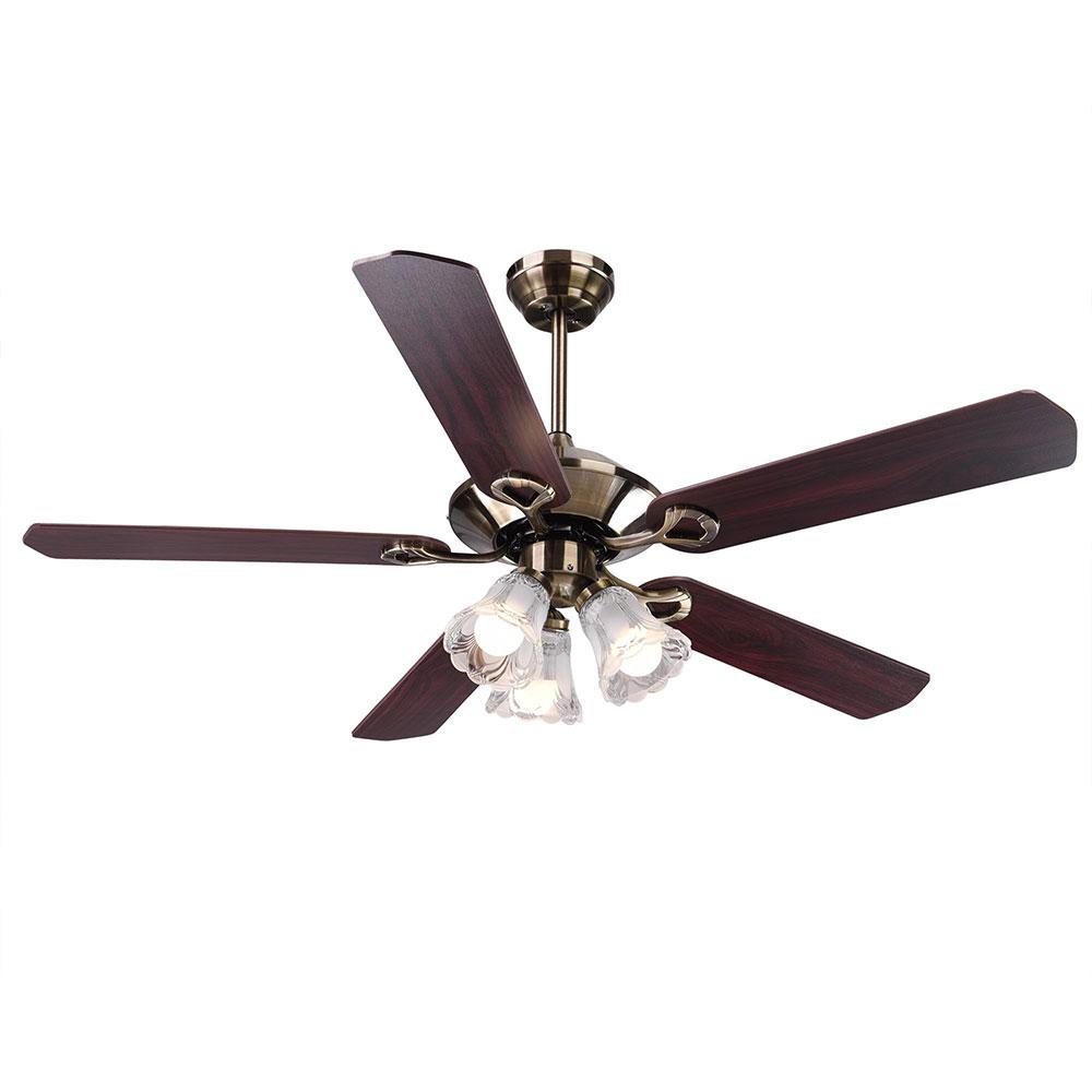 Yescom 51" Ceiling Fan w/ 3 Lights Remote Reversible 5-Blade Bronze