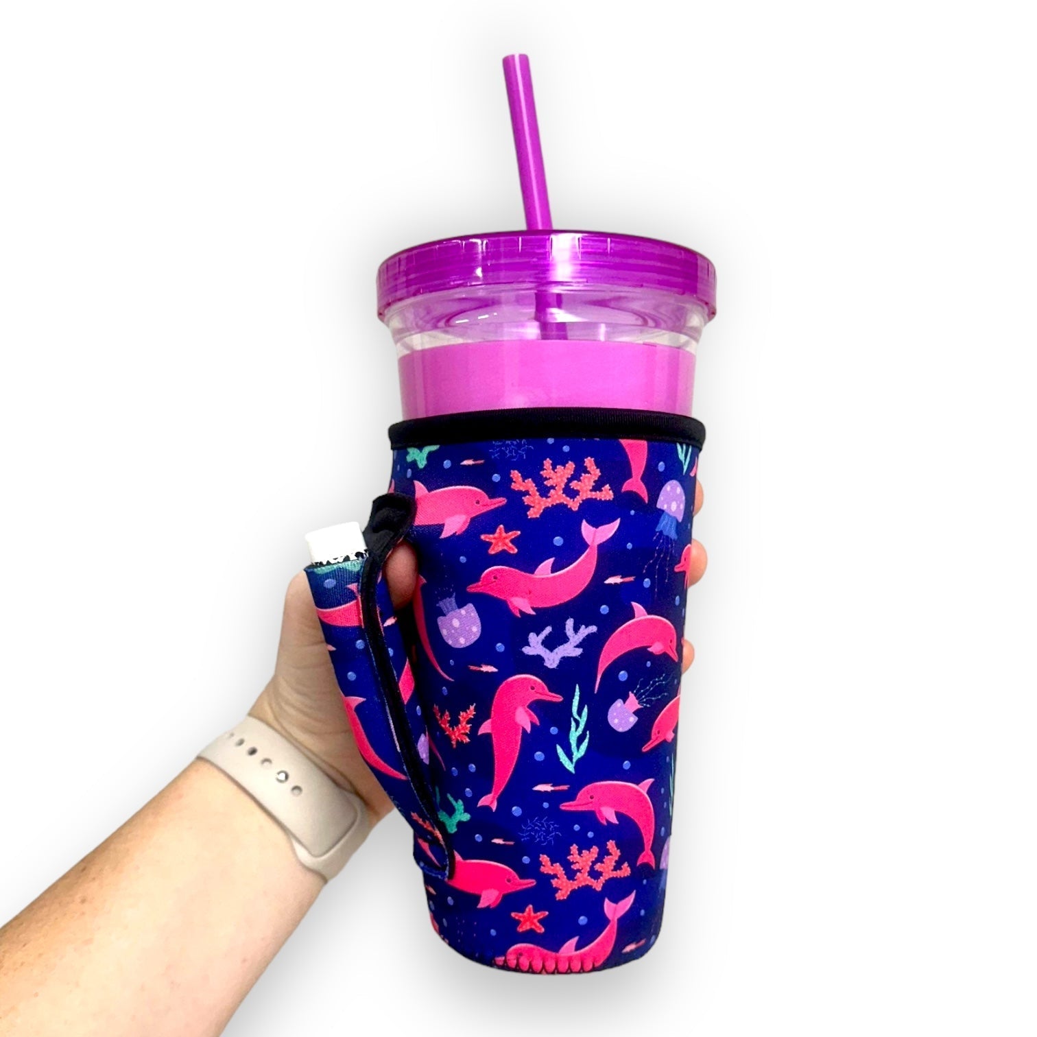 Dolphins 20oz Large Coffee / Tea / Tumbler Handler™