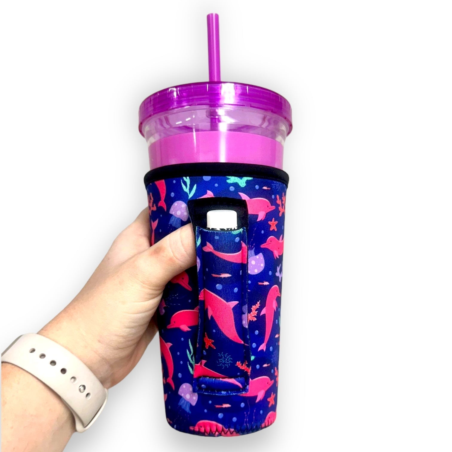 Dolphins 20oz Large Coffee / Tea / Tumbler Handler™