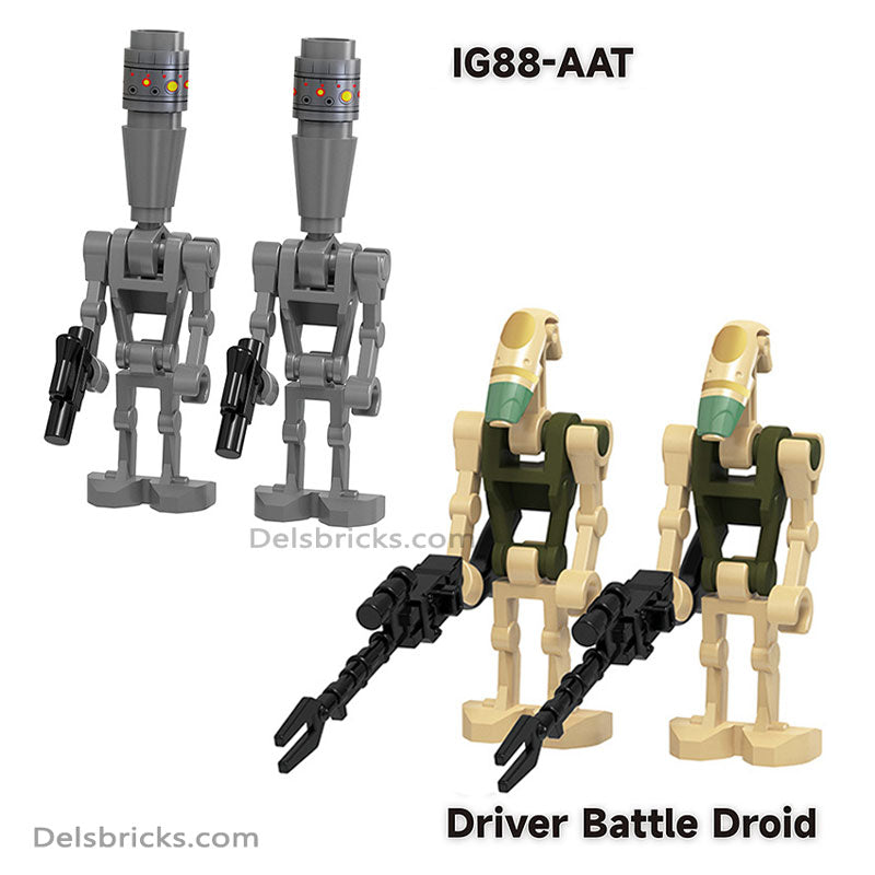 Battle Droids / IG-88 & blasters 4 pack Lego Star wars Minifigures