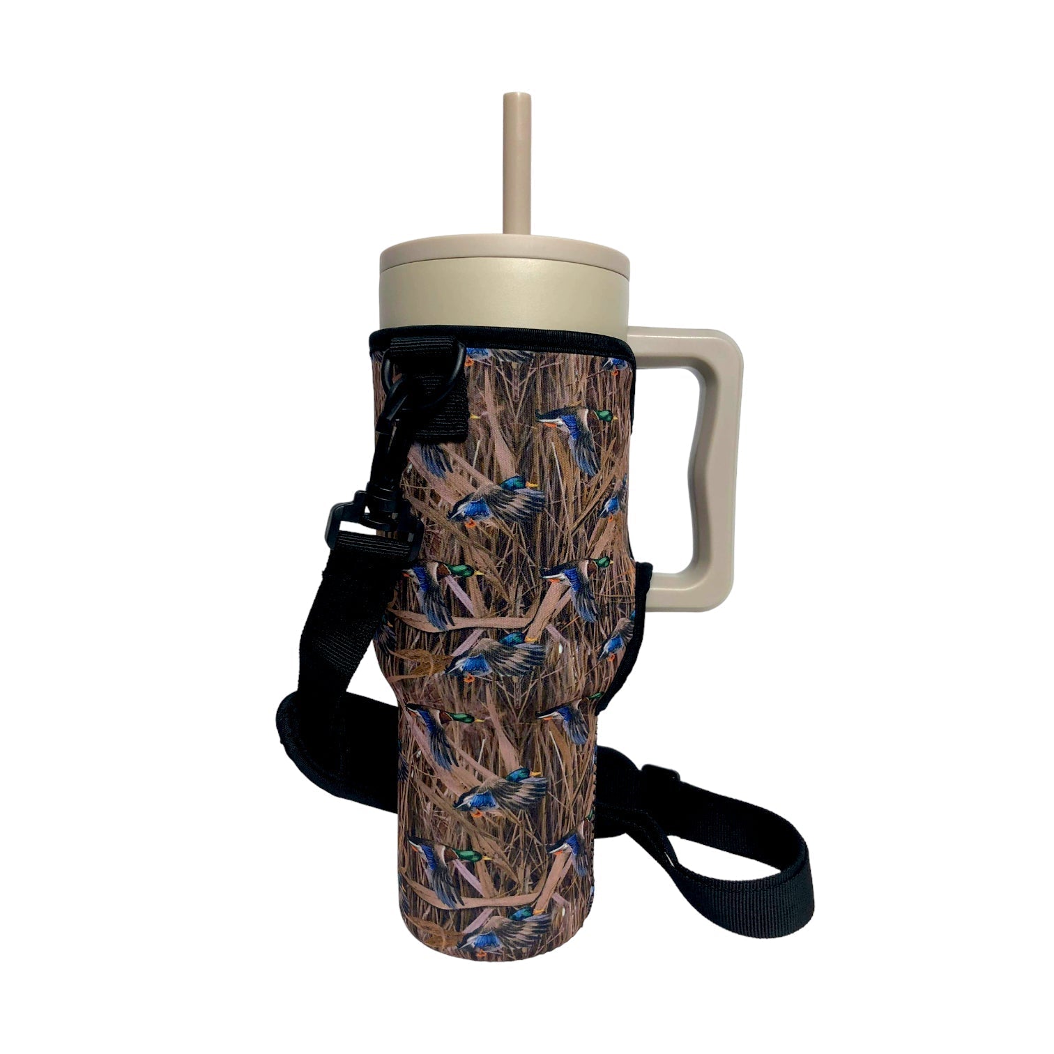 Duck Hunting 40oz Tumbler With Handle Sleeve