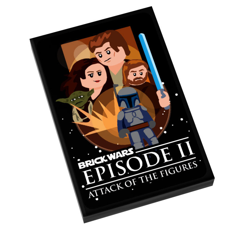 Brick Wars: Attack of the Figures (EP. 2) Movie Tile Cover (2x3 Tile) made using LEGO part - B3 Customs