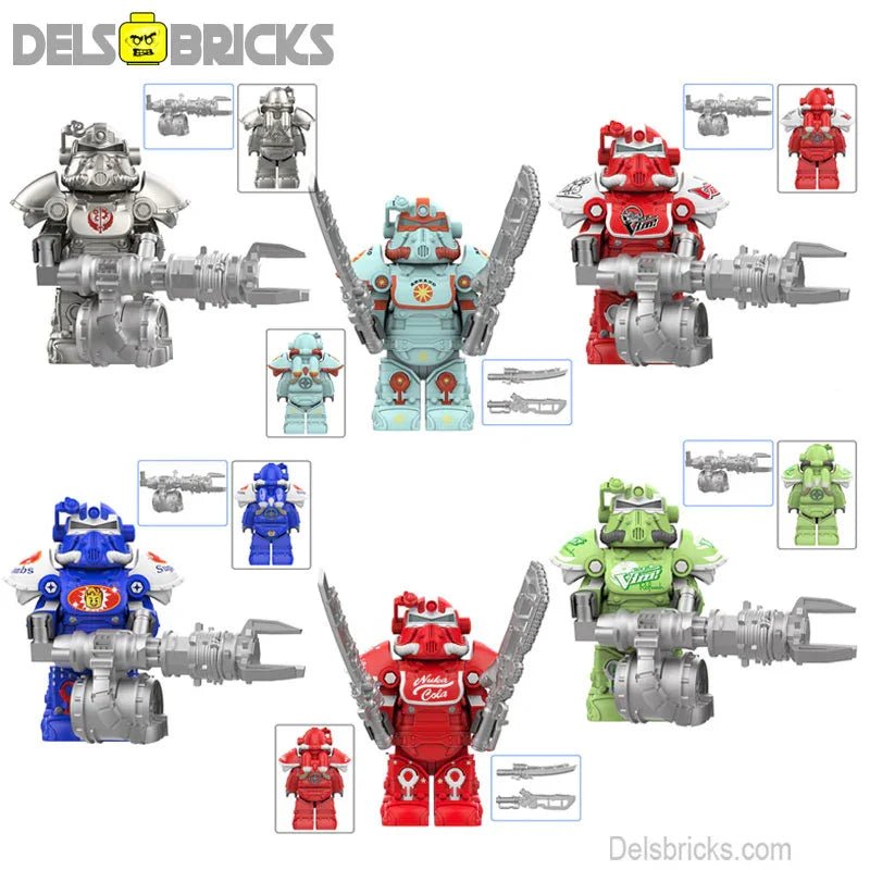 Fallout t-51 Power Armor Set of 6 Lego Minifigures Custom video Game Toys S4