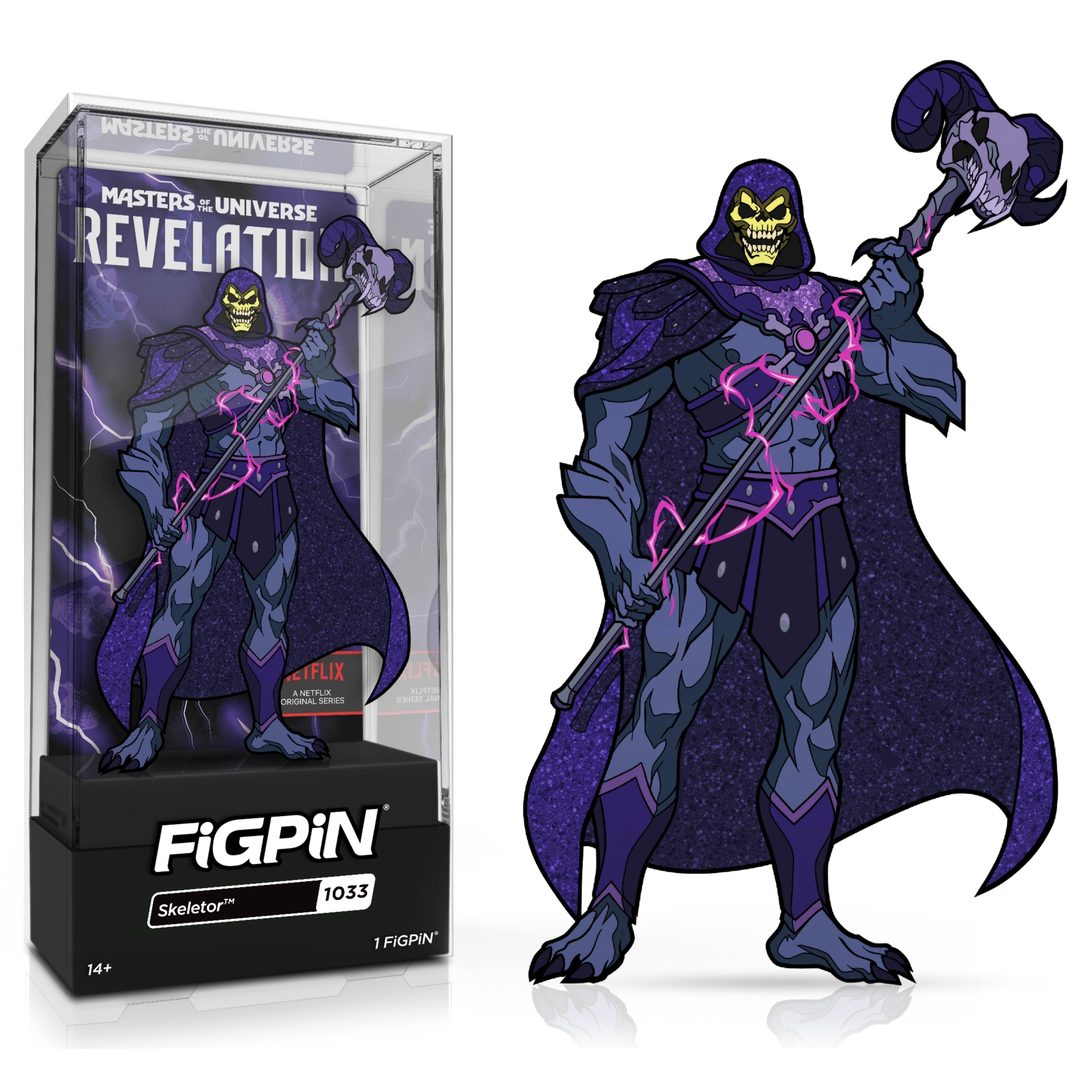 FiGPiN Classic Masters of the Universe: Revelation Skeletor (Glitter) #1033 - LE1000 (Ralphie's Funhouse Exclusive)