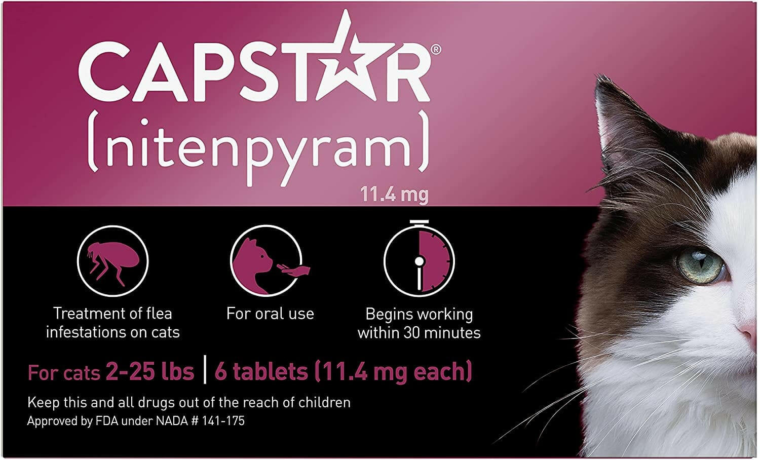 Capstar Oral Flea Treatment for Cats 2-25 lbs (6 Doses)