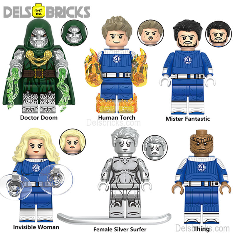 Fantastic Four First Steps Set of 6 Lego Minifigures Custom Toys