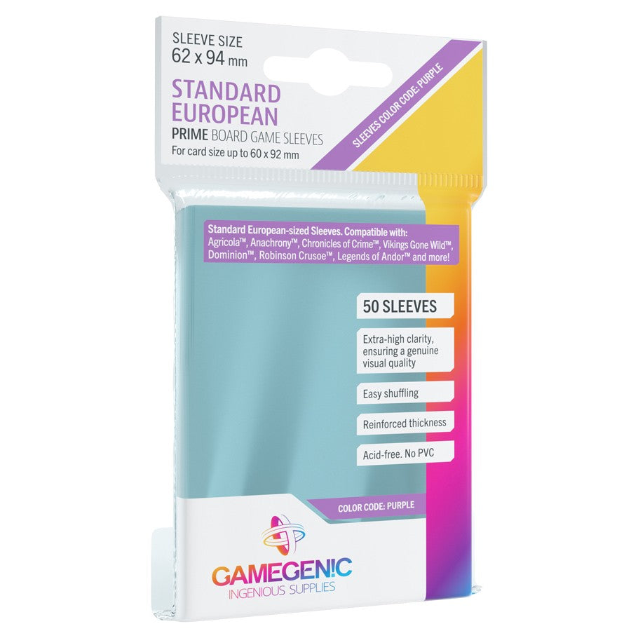 GameGenic PRIME Standard European-Sized Sleeves 62 x 94 mm - Purple