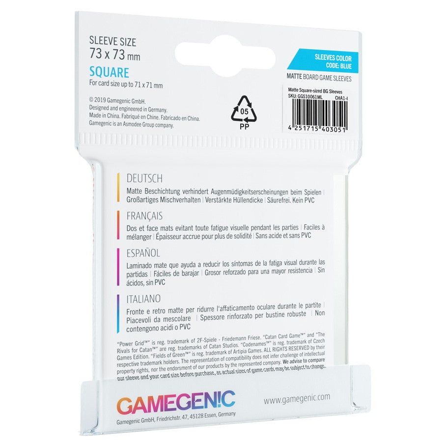 GameGenic MATTE Square-Sized Sleeves 73 x 73 mm - Blue