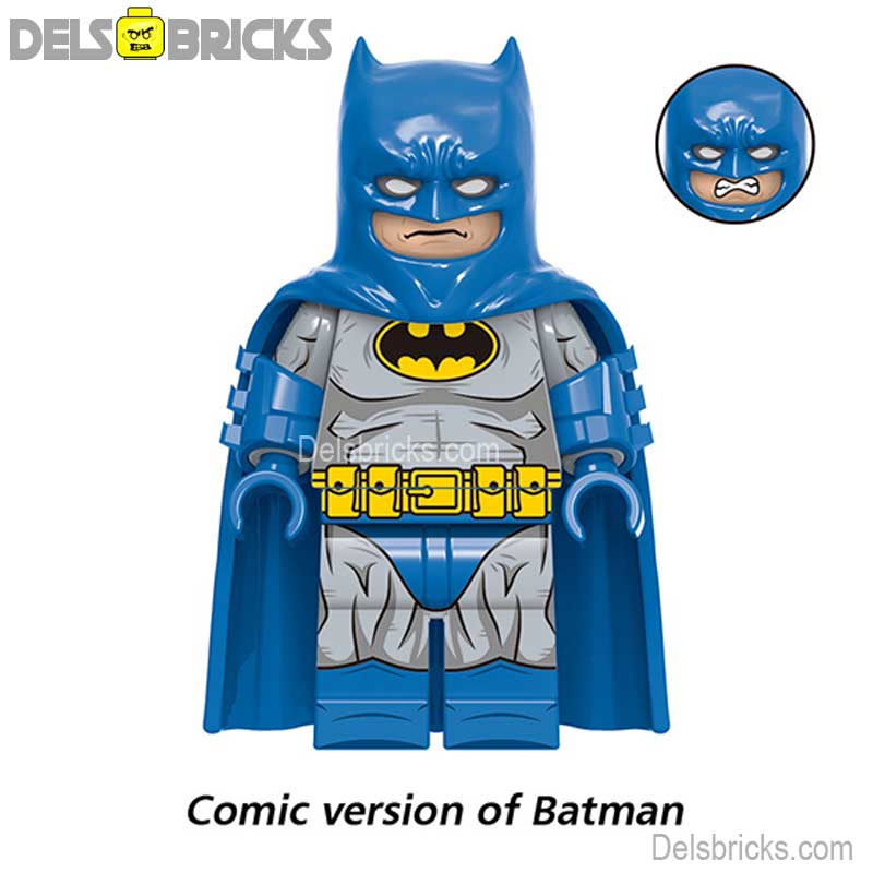 Comic Book Batman Blue/Gray Suit Design Lego Batman Minifigures