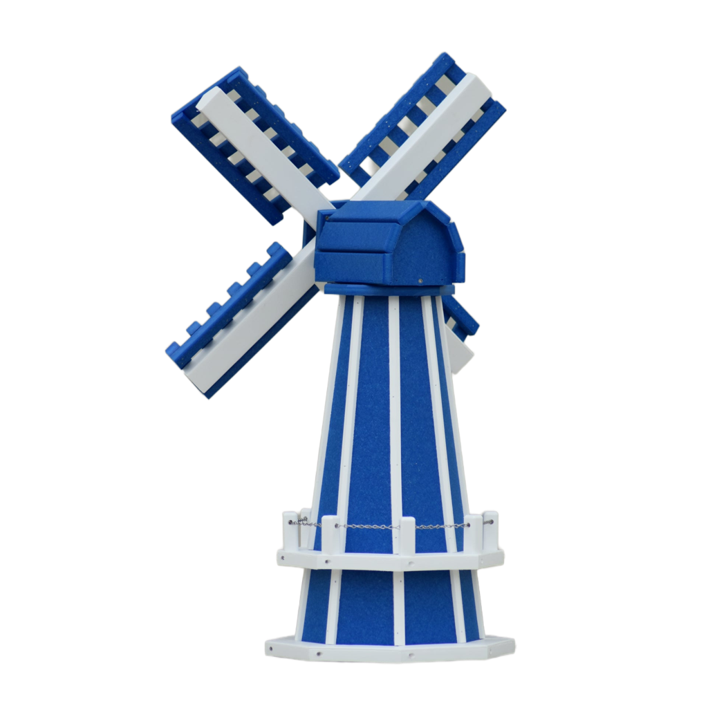 30" Octagon Poly Dutch Windmill (Blue/white trim)