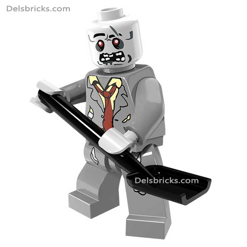 Gray suit Zombie with shovel Lego Minifigures