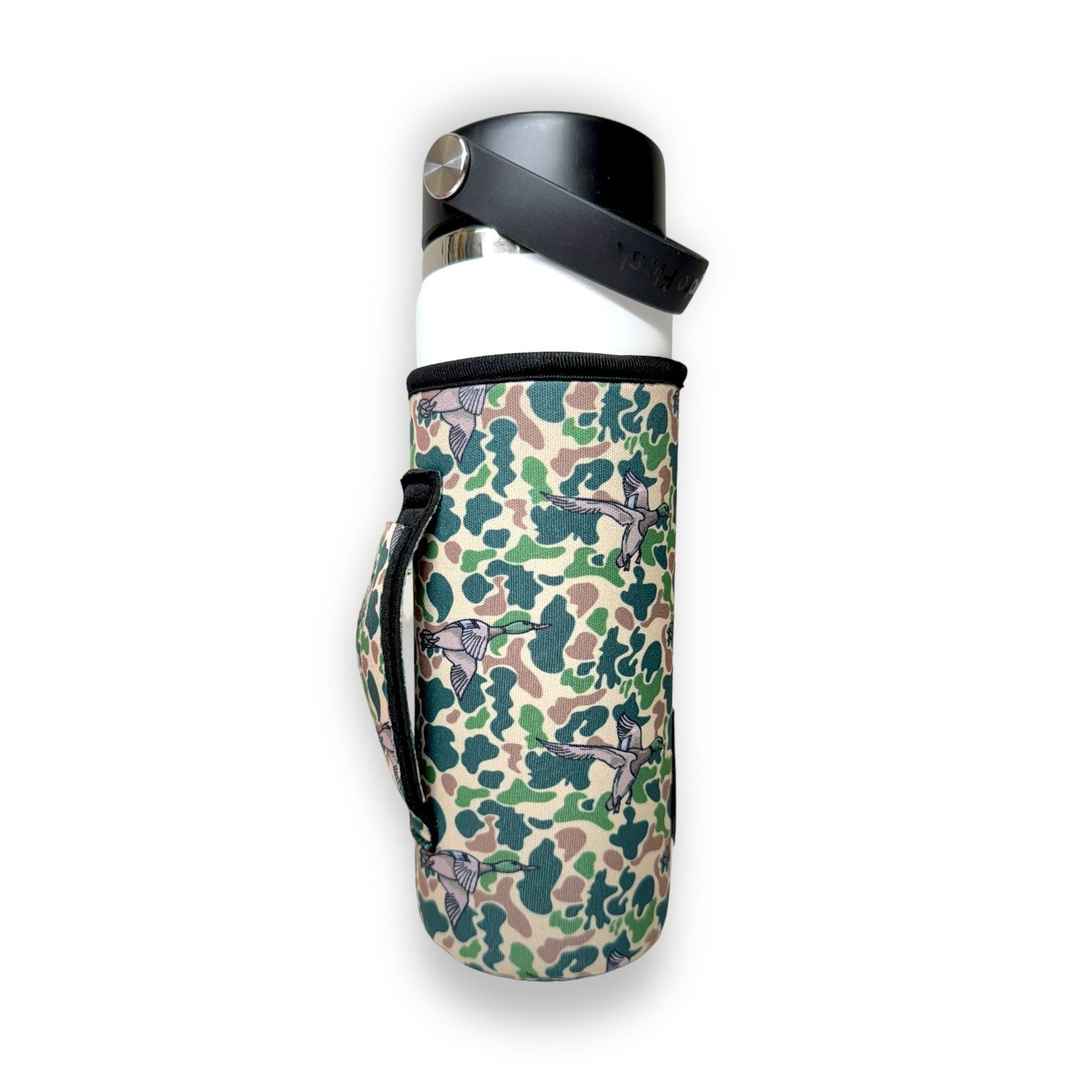 Green Duck Camo 16-24oz Soda & Water Bottle / Tallboy Can Handler™