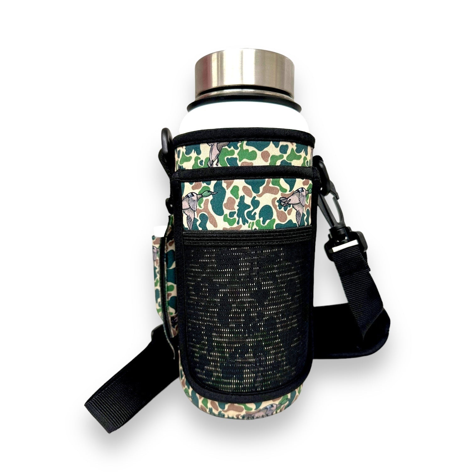 Green Duck Camo 30-40oz Tumbler Handler™  With Carrying Strap