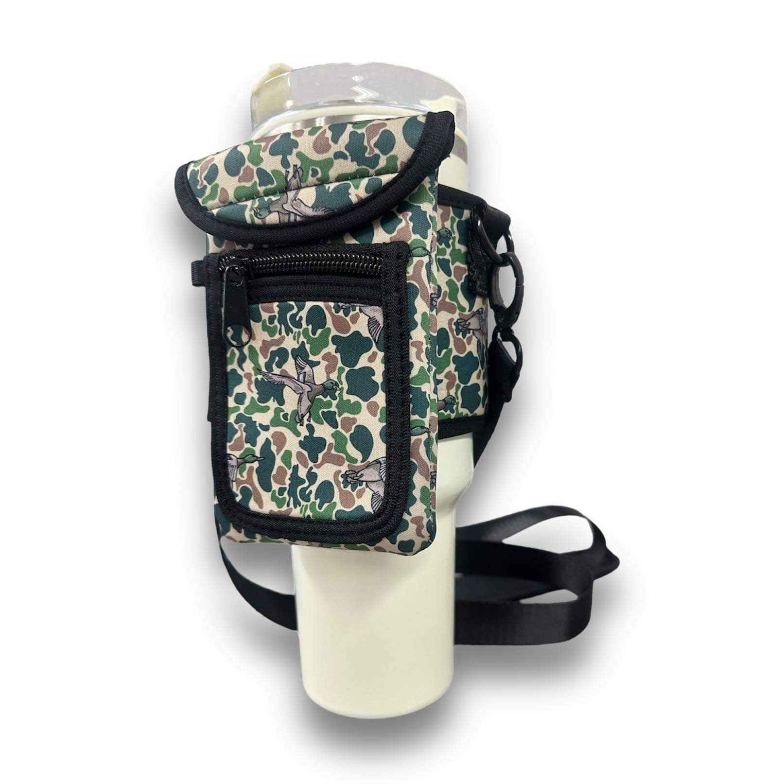 Green Duck Camo Wrap Around Drink Pocket