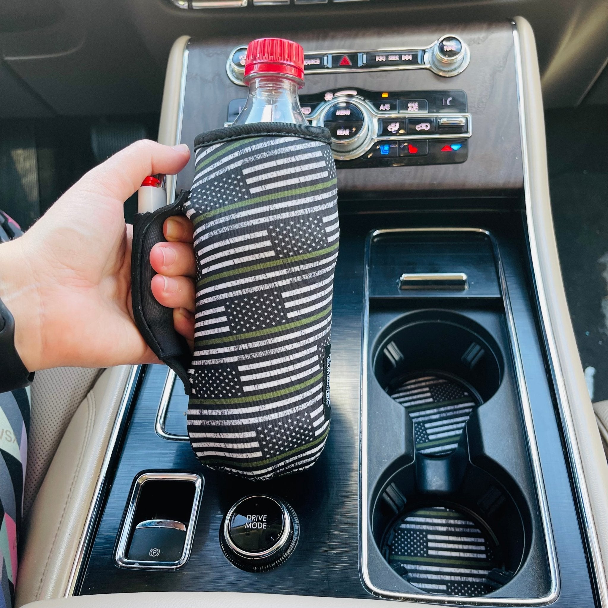 Green Line Neoprene Car Coasters